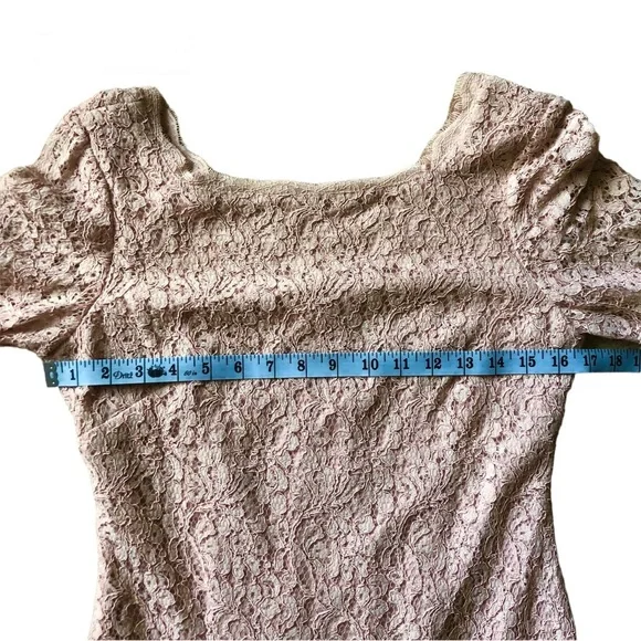 Adrianna Papell Pink Lace Mini Dress sz 6 Long Sleeve Sheath NEW romantic spring - Picture 4 of 13